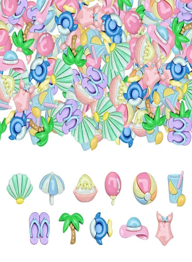 werdecade 55Pcs Slime Charms Cute Set 11 Styles Hawaii Mini Bulk Mixed Resin Charms Set Ornament Resin Flatback Craft for Summer Scrapbooking Jewelry Making Hairpin Decors (Colorful) - Image 1