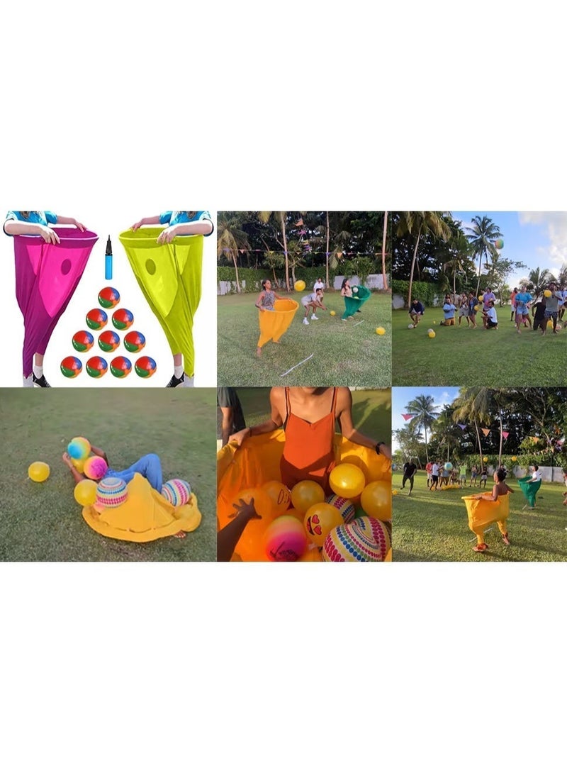 عام لعبة Granny Pants Yard، لعبة Granny Pants الخارجية - مجموعة كرات قابلة للنفخ مرحة مع بنطال مطاطي ضخم، كرتين/8 ومضخة واحدة للأطفال والكبار وحفلات الفناء الخلفي ويوم الميدان - Image 4