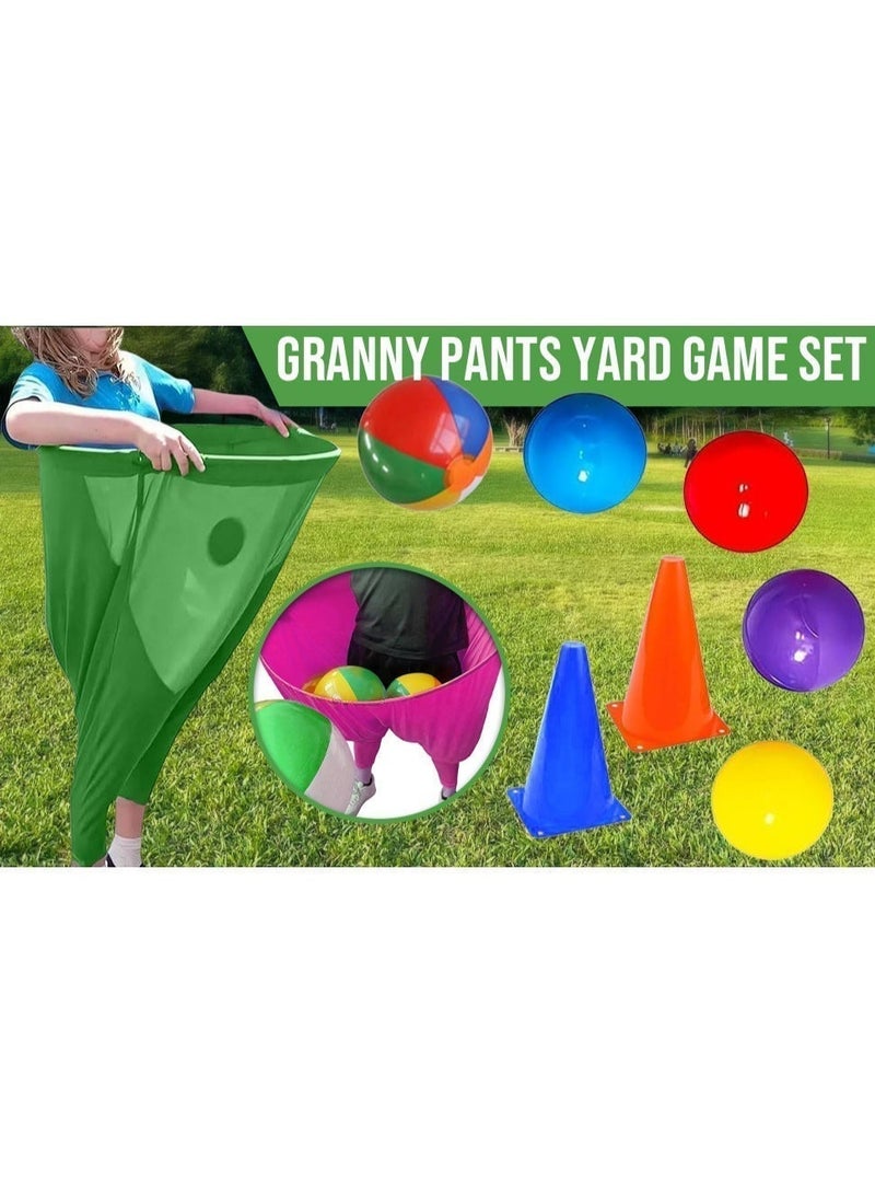 عام لعبة Granny Pants Yard، لعبة Granny Pants الخارجية - مجموعة كرات قابلة للنفخ مرحة مع بنطال مطاطي ضخم، كرتين/8 ومضخة واحدة للأطفال والكبار وحفلات الفناء الخلفي ويوم الميدان - Image 5