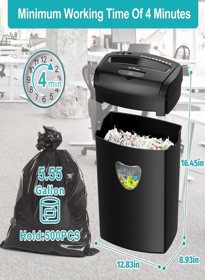 Dotpot Paper Shredder, 12-Sheet Cross Cut with 5.55-Gallon Basket, P-4 Security Level, 3-Mode Design Shred Card/CD/Staple/Clip, Heavy Duty with Jam Proof System, Paper Shredder for Office (ETL) - Image 5