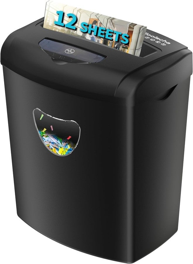 Dotpot Paper Shredder, 12-Sheet Cross Cut with 5.55-Gallon Basket, P-4 Security Level, 3-Mode Design Shred Card/CD/Staple/Clip, Heavy Duty with Jam Proof System, Paper Shredder for Office (ETL) - Image 1