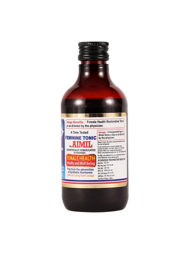 AIMIL Amycordial Syrup - 200ml | Female Health Restorative Tonic | Contains Shatavari, Amla, Guduchi, Methi and more - Image 2