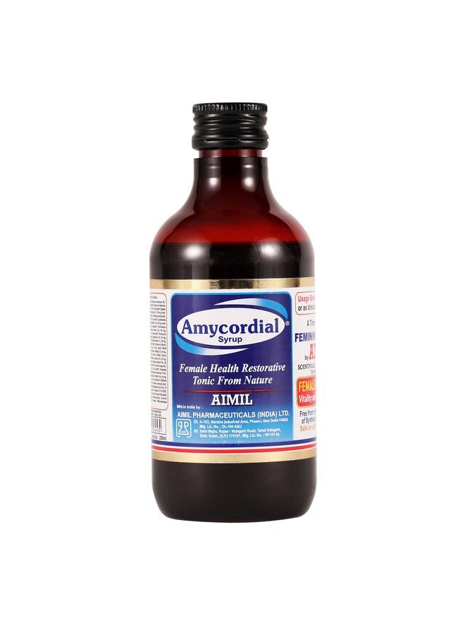 AIMIL Amycordial Syrup - 200ml | Female Health Restorative Tonic | Contains Shatavari, Amla, Guduchi, Methi and more - Image 1