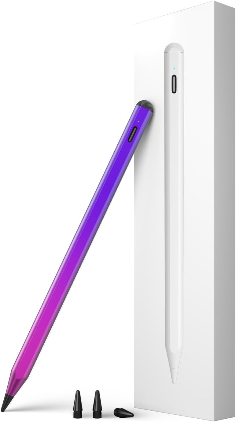 iafer Batch consistent craftsmanship Pencil for i-Pad 2018-2026, Fast Charge Tilt Sensitivity Palm Rejection Stylus Pen for i-Pad A16 11/10/9/8/7/6th Gen, Pro 11/12.9/13 M4, Air 3/4/5/M2/M3, Mini 5/6/7 A17 Pro Global standard processed material - Image 1