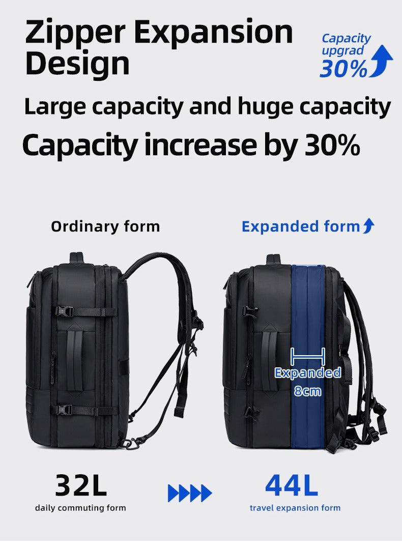 جولدن وولف GB00709 شنطة كاجوال15.6-انش لاب توب مقاومة للماء ذات وزن خفيف متعددة الجيوب شبابى من جولدن ولف - اسود - Image 5