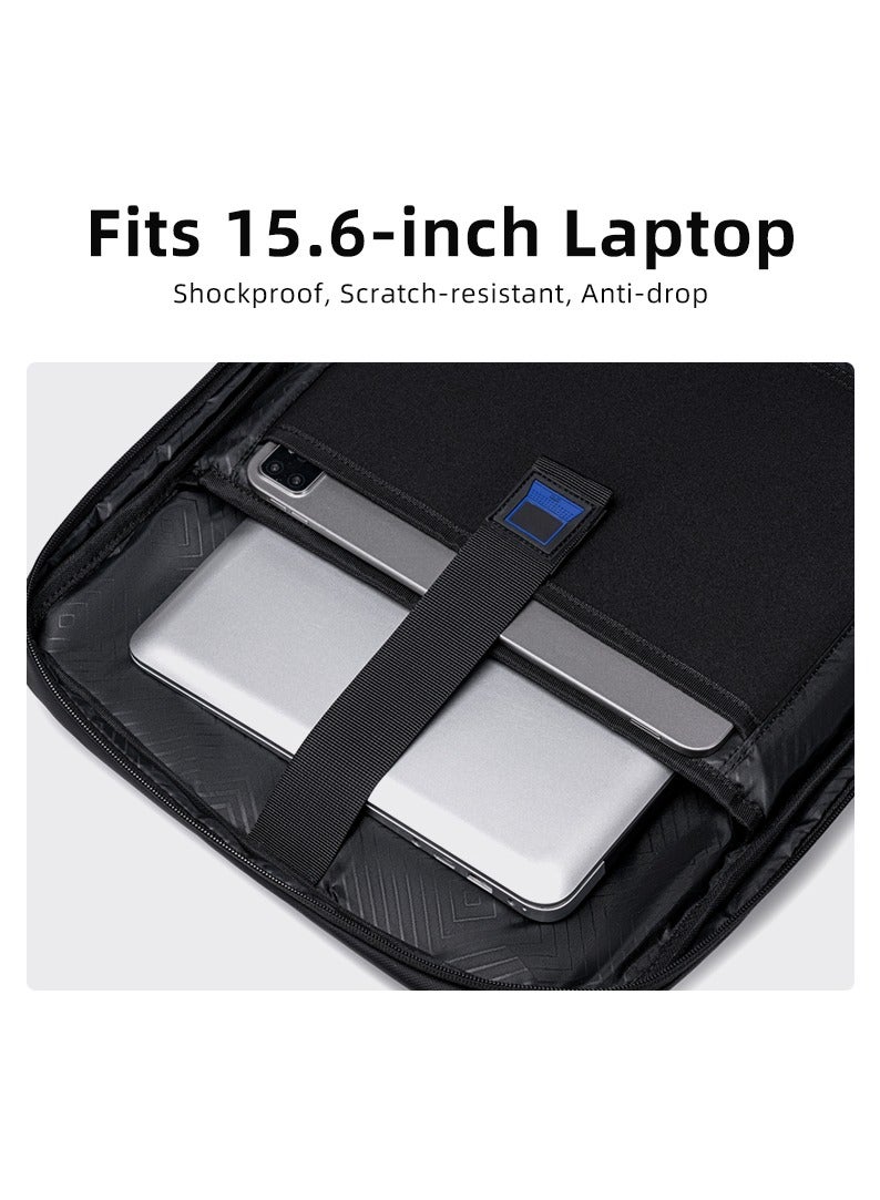 جولدن وولف GB00709 شنطة كاجوال15.6-انش لاب توب مقاومة للماء ذات وزن خفيف متعددة الجيوب شبابى من جولدن ولف - اسود - Image 4