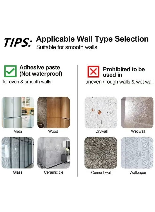 ZVEV No Drill Curtain Rod Brackets No Drilling Self Adhesive Curtain Rod Holder Hooksï¼6PCS/Clear/White/Blackï¼ - Image 3