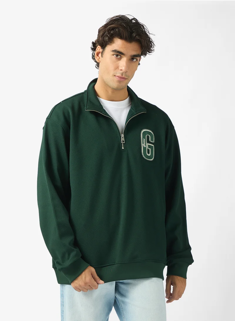 GUESS Harris Twill Mock Neck Sweatshirt