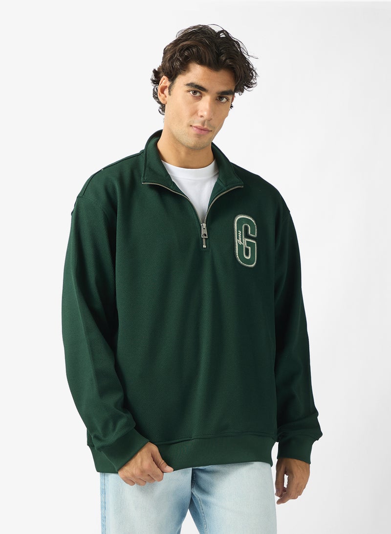 GUESS Harris Twill Mock Neck Sweatshirt - Image 1