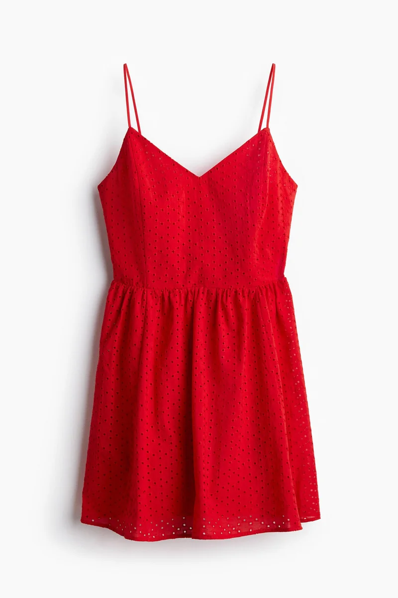 اتش اند ام فستان بحمالات مطرز بالدانتيل الإنجليزي