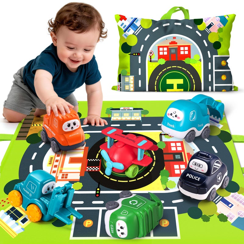 bessome Big Cartoon Truck Car Toys for 1 Year Old Boy with PlaymatStorage BagBaby and Toddler Toys 1218 Months Age 121st Birthday Gift for Baby Toys 1 Year Old - Image 4