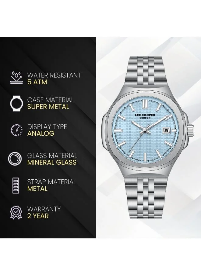 Lee Cooper  Men's Metal DATE Watch LC08395.300 - 42.5 mm for Men | Best Price UAE