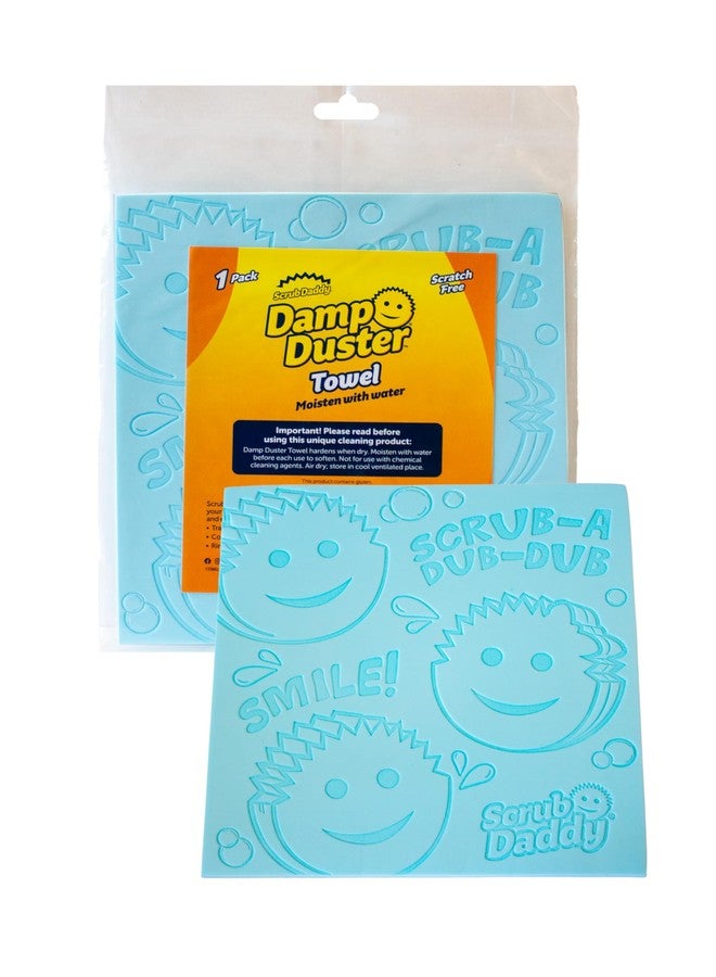 Scrub Daddy Damp Duster Towel, Multipurpose Dusters for Cleaning - Venetian & Wooden Blind Cleaner, Ridged Dusting Sponge for Vents, Radiator, Skirting Boards, Mirrors - Home Cleaning Products, Blue