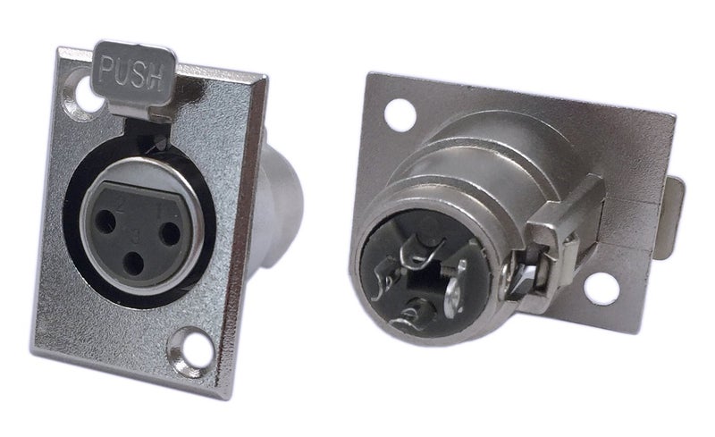 CERRXIAN XLR 3 Pin Female Jack Socket Keystone Wall Plate Panel Mount Audio Microphone Connector Adapter Converter (2-Pack) - Image 1