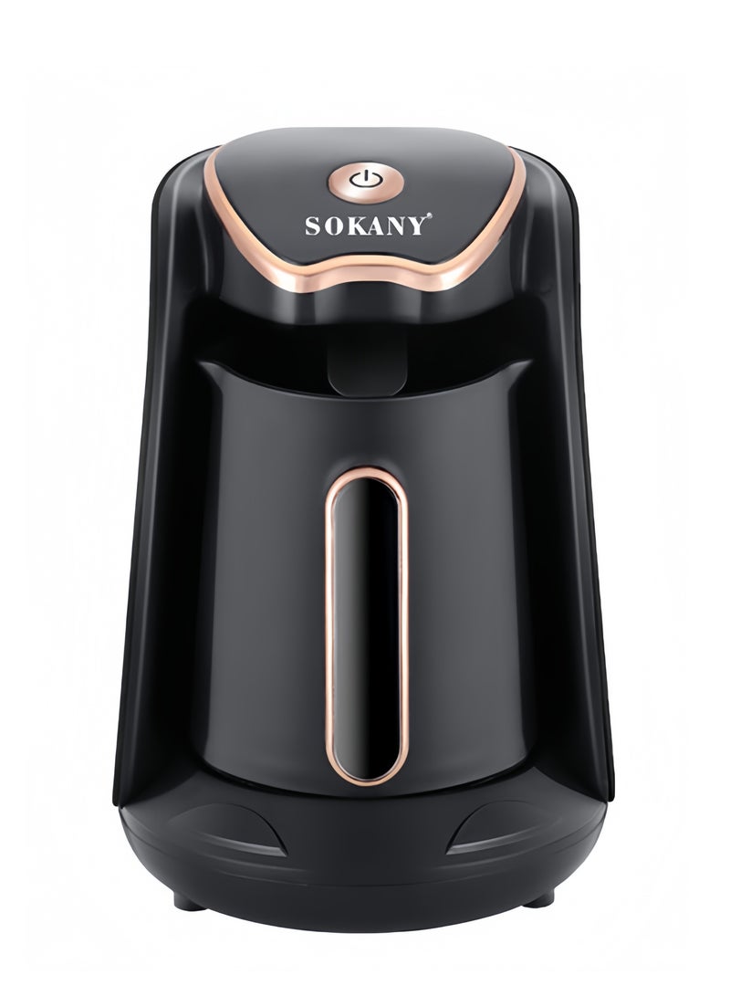 سوكاني ماكينة قهوة تركية أوتوماتيكية 600 واط، مزودة بخاصية التحضير البطيء، سعة 4 أكواب، 600 واط، SK-04008 أسود - Image 1