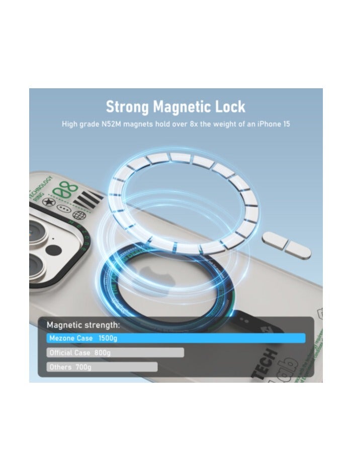 Mezone Tech iPhone 15 Matte MagSafe Case, Shockproof & Anti-Yellowing Phone Case Reinforced Corners with Airguard, Black - Image 3