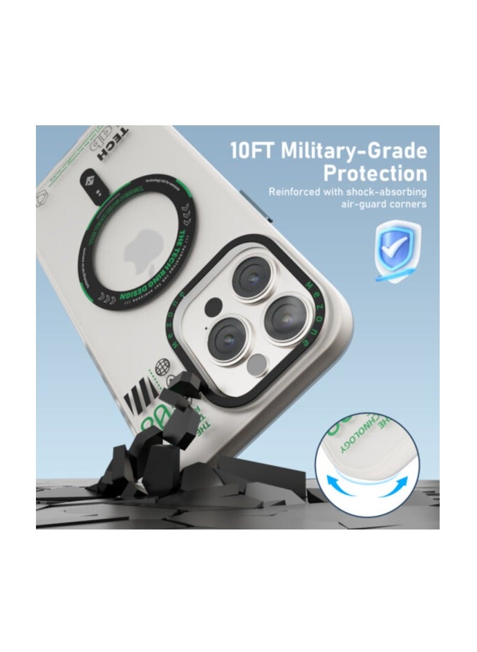 Mezone Tech iPhone 15 Matte MagSafe Case, Shockproof & Anti-Yellowing Phone Case Reinforced Corners with Airguard, Black - Image 4