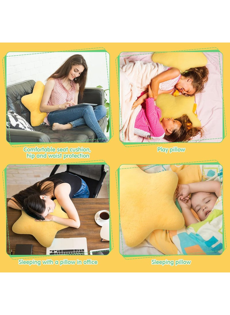 Spiareal Spiareal 4 Pcs 157 Yellow Star Throw Pillow Stuffed Star Shaped Pillow Soft Cute Throw Pillows Plush Cushion for Bedroom Sofa Living Room Birthday Gift for Kids Girls Boys  - Image 5