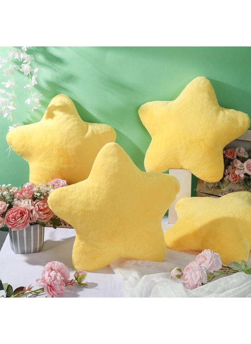 Spiareal Spiareal 4 Pcs 157 Yellow Star Throw Pillow Stuffed Star Shaped Pillow Soft Cute Throw Pillows Plush Cushion for Bedroom Sofa Living Room Birthday Gift for Kids Girls Boys  - Image 4