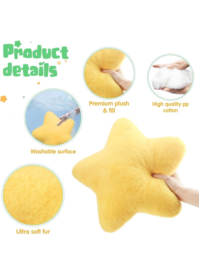 Spiareal Spiareal 4 Pcs 157 Yellow Star Throw Pillow Stuffed Star Shaped Pillow Soft Cute Throw Pillows Plush Cushion for Bedroom Sofa Living Room Birthday Gift for Kids Girls Boys  - Image 3