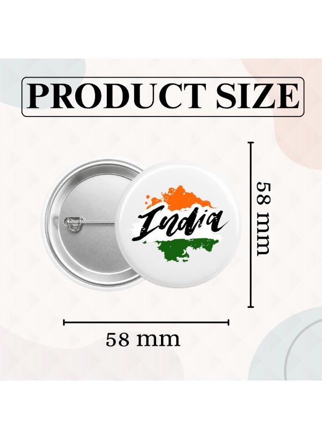 India Republic Day - Indian Round Pin-back Button Brooch Lapel Pin - India Flag Badges - Perfect for Jackets - Bags - Gifts for Independence Day - Image 5