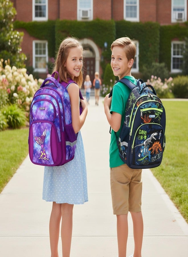 Cusangel Backpack for Boys Girls School Bookbags,Kindergarten Elementary Middle School Lightweight Waterproof Multifunctional Large Capacity for Backpack (16inch Luminous dinosaur) - Image 2