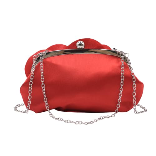 Aibearty Women Evening Clutch Bag Fashion Rose Floral Satin Small Purse Handbag with Detachable Strap for Wedding,Evening Party, Prom - Image 3