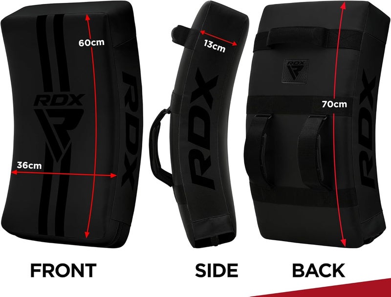 Rdx Kick Shield Muay Thai Kickboxing, 60CM Large Heavy Curved Kicking Striking Body Pad, Punching Foot Target MMA Boxing Training, 3 Padded Handles, Martial Arts Karate TKD Taekwondo (ONE PAD ONLY) - Image 3