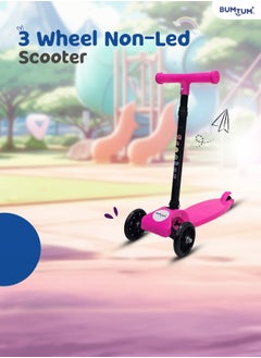 Bumtum BUMTUM Smart Kick Scooter for Kids 30 inch | 3 Adjustable Height Scooter, Foldable & Attractive PVC Wheels with Rare Brakes for Boys & Girls Age 5 Years (Pink)  - Image 2