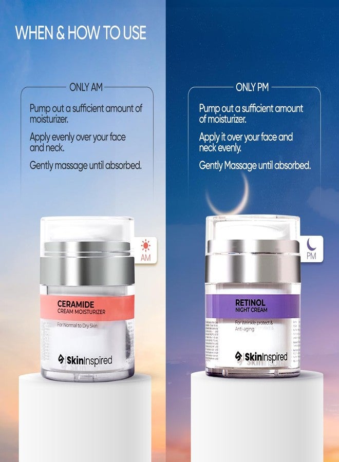 SkinInspired Day & Night Kit For Dry Skin - Retinol Night Cream (50g)+Ceramide Moisturizer (50g) | Skin Care Combo | For Women & Men | Non Greasy | Dermatologically Tested (Dry Skin) - Image 5