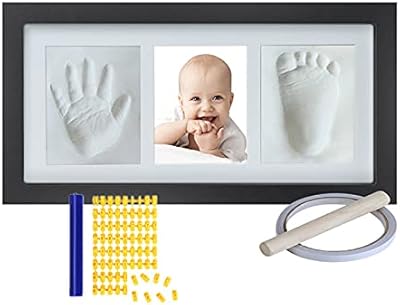 SUNNE Baby Handprint Footprint Keepsake, Non-Toxic Clay Photo Frame Registry Kit for Wall Mount & Desktop Mount Decor, - Image 1