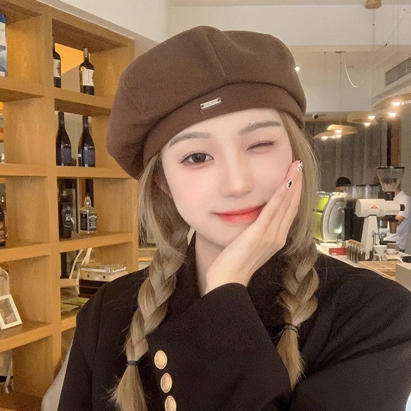 Stylish Beret Starry Autumn Cap Vintage Painter Hat Khaki  - Image 5