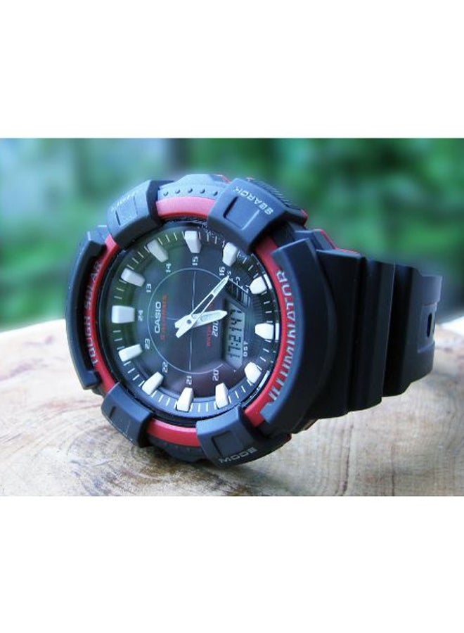 كاسيو ساعة يد بعقارب ورقمية بسوار من السيليكون طراز AD-S800WH-4AVDF - 54 مم - لون أسود رجال - Image 5