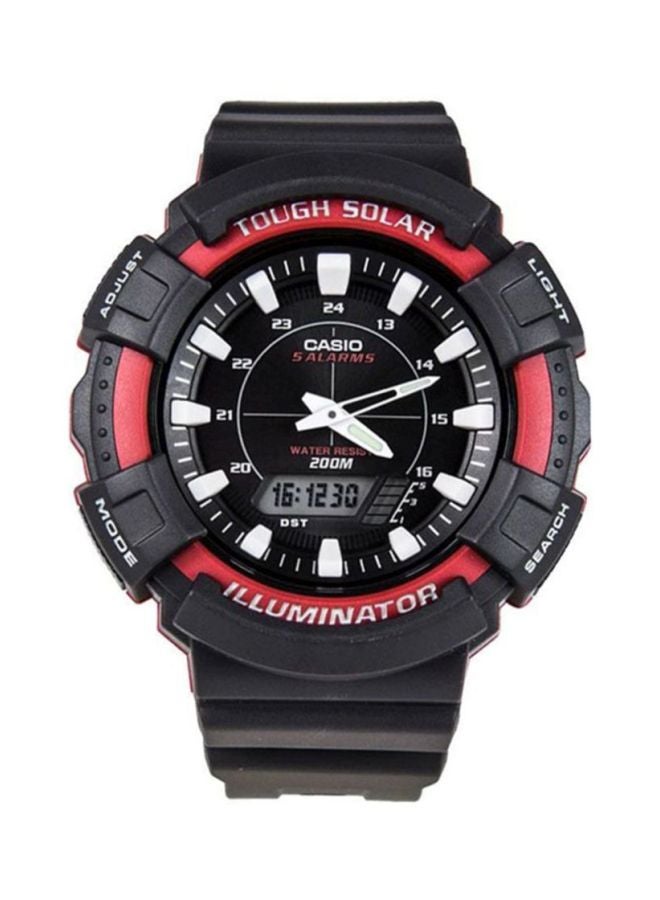 كاسيو ساعة يد بعقارب ورقمية بسوار من السيليكون طراز AD-S800WH-4AVDF - 54 مم - لون أسود رجال - Image 1