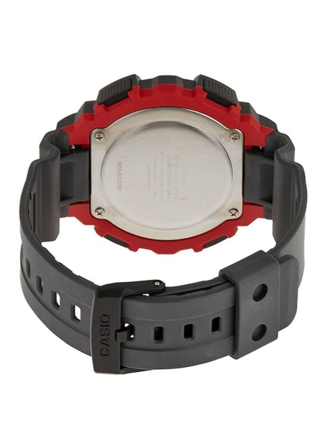 كاسيو ساعة يد بعقارب ورقمية بسوار من السيليكون طراز AD-S800WH-4AVDF - 54 مم - لون أسود رجال - Image 2