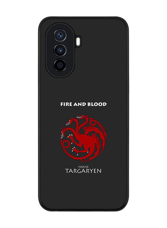 Stylizedd Rugged Black edge case for Huawei Nova Y70  Slim fit Soft Case Flexible Rubber Edges Anti Drop TPU Gel Thin Cover - GOT House Targaryen - Image 1