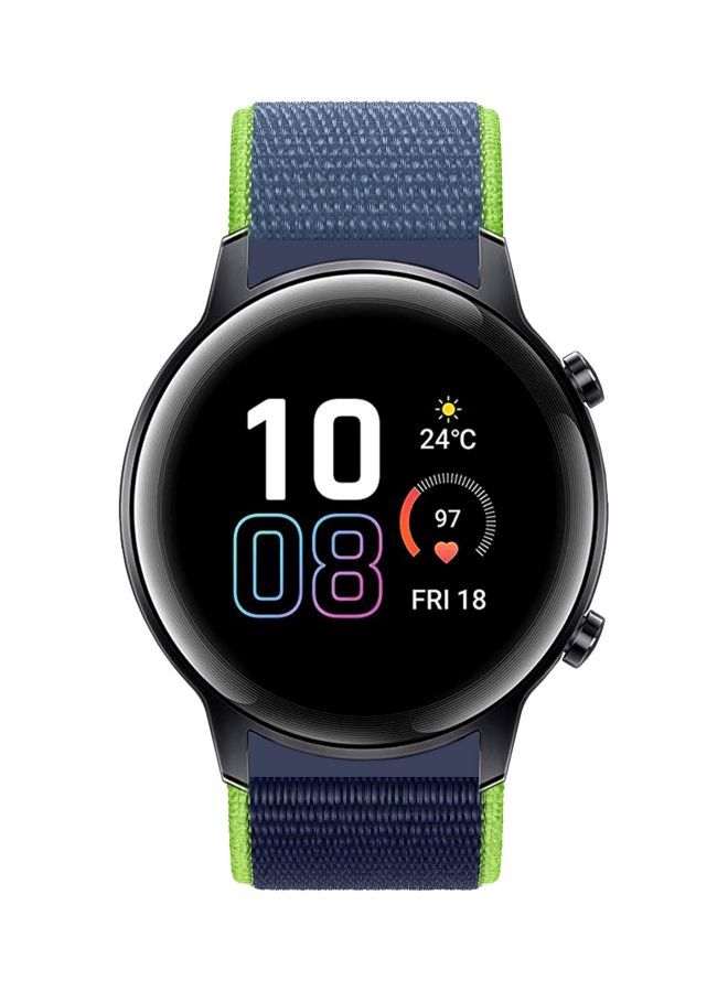 NIBEMINENT Replacement Band For Honor MagicWatch 2 42mm Blue/Neon Lime Green - Image 1