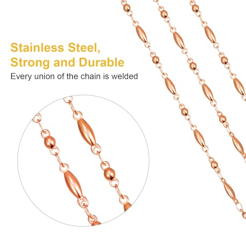 JOVITEC Lanyard ID Badge Necklace for Women Inspirational Pendant Stainless Steel Chain Teacher Cruise Keys Gift for Employee(Rose Gold) - Image 4