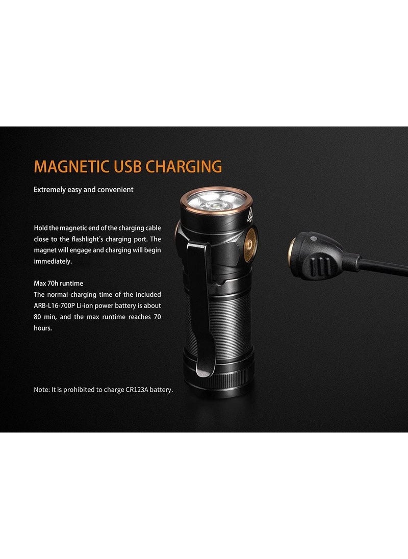fenix Fenix Flashlights E Series LED Flashlight Model 18 750 Lumens Rechargeable Black  - Image 2