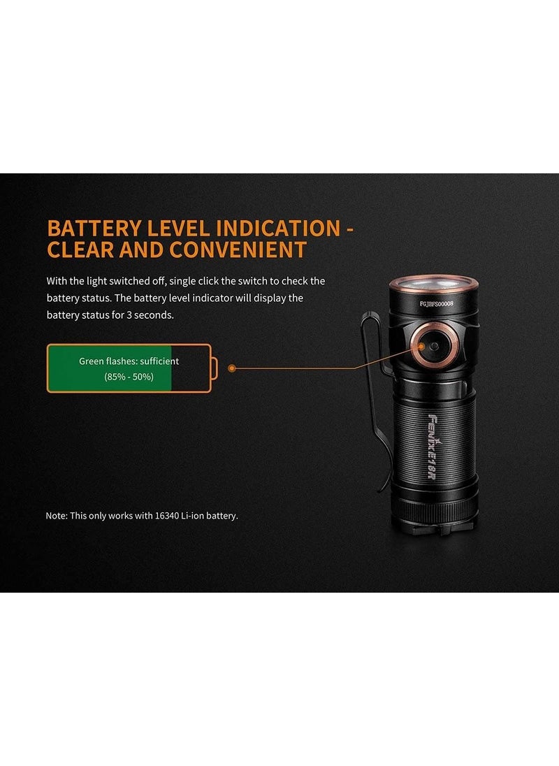 fenix Fenix Flashlights E Series LED Flashlight Model 18 750 Lumens Rechargeable Black  - Image 4