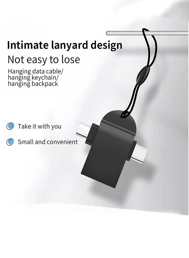 2 in 1 OTG Converter USB 3.0 to Micro USB and Type C Adapter with Lanyard,Used for U Disk Mouse Laptop Mobile Phones or Tablets  - Image 5