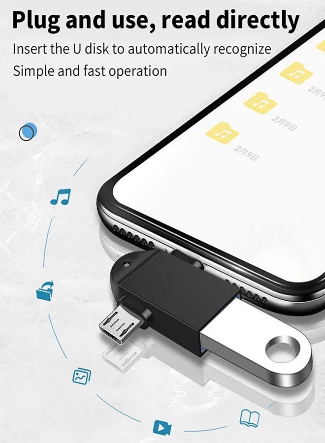 2 in 1 OTG Converter USB 3.0 to Micro USB and Type C Adapter with Lanyard,Used for U Disk Mouse Laptop Mobile Phones or Tablets  - Image 4