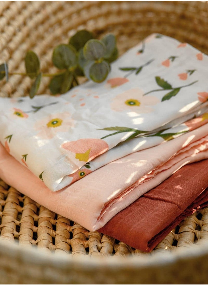 iMissiu - 3 Pack Muslin Swaddle Blankets Solid Colors, Large 47 x 47 inches Baby Receiving Blankets, Newborn Gifts - Image 1