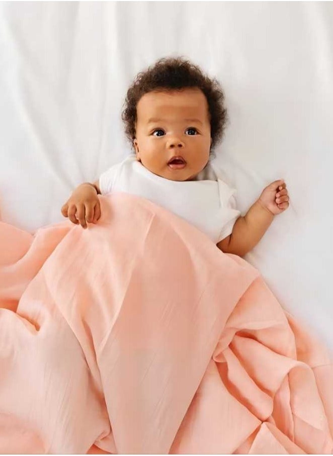 iMissiu - 3 Pack Muslin Swaddle Blankets Solid Colors, Large 47 x 47 inches Baby Receiving Blankets, Newborn Gifts - Image 1