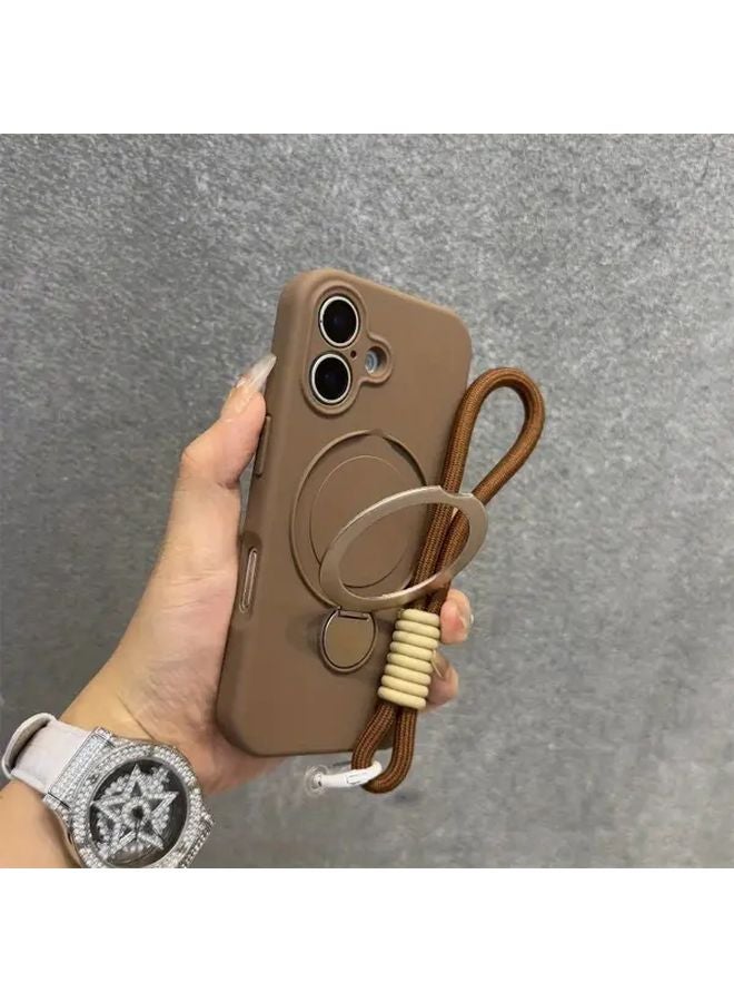 Black iPhone 13 Case With Rotating Stand Unisex Premium Cover - Image 4