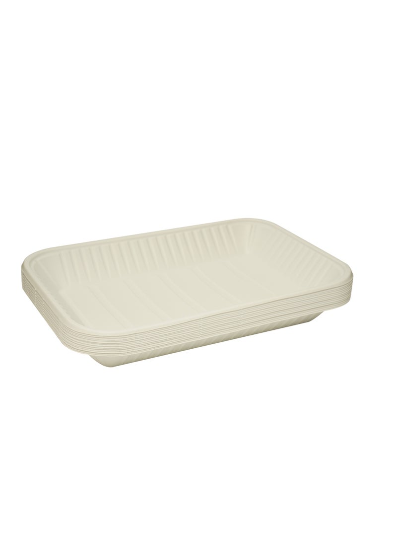 Ideal Pack Plastic Tray, V4, 500gm, 27x18.5cm, White 3PKTS - Image 2