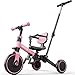 besrey 4 in 1 Toddler Bike Toddler Tricycle for 13 Year Old Trike with Push Handle Backrest and Safety Belt Birthday Gifts and Toys for Boys and Girls Balance Bike - Image 3