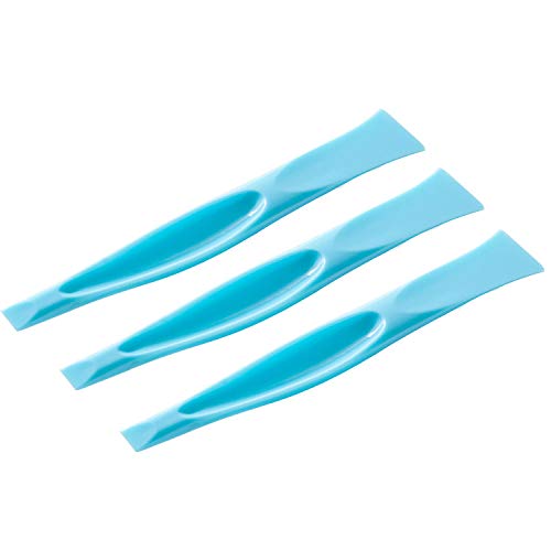 Eunion Plastic Scraper Label Scraper Label Peeler Can Opener, Eunion Plastic Multipurpose Stiff Scraper Scratch Free Cleaning Tool, 3 Pack, Blue - Image 1
