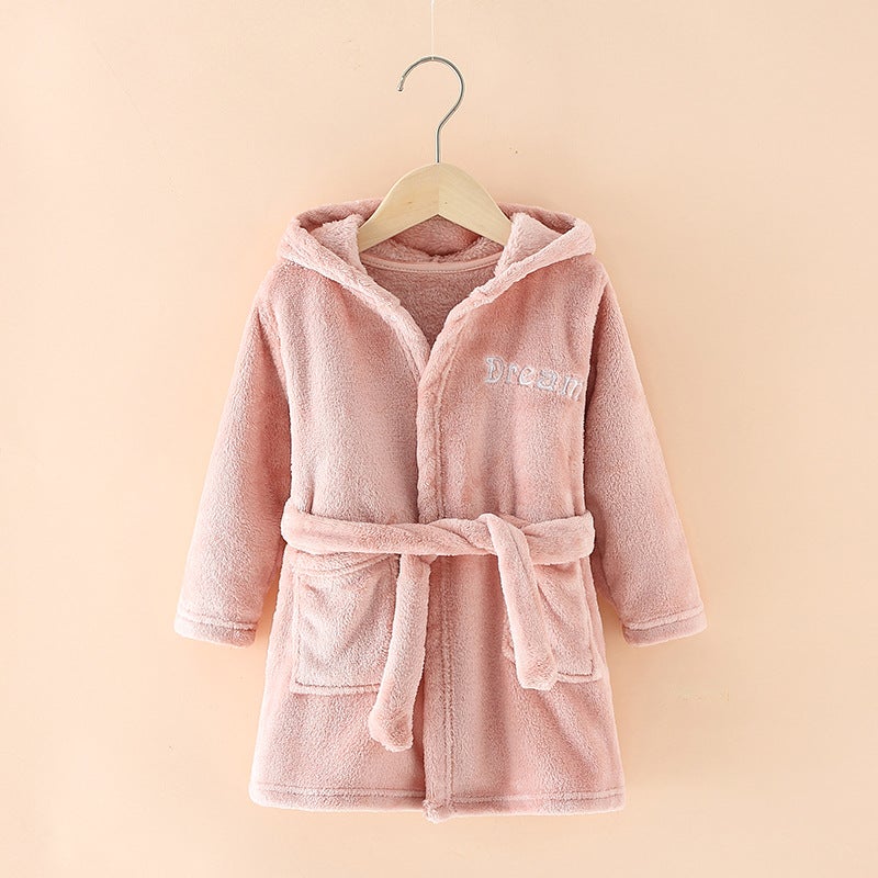 Cartoon Hooded Flannel Nightgown for Children – Spring Autumn Pajamas 3-8 Years - Image 1
