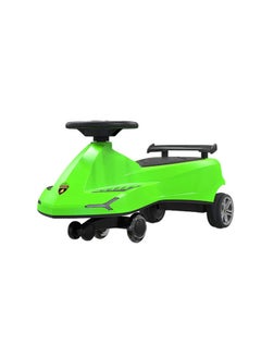 LAMBORGHINI Lamborghini Swing Car Ride On with Lights and Sounds, 360 Rotation, Movable Rear Wing - Green  - Image 1